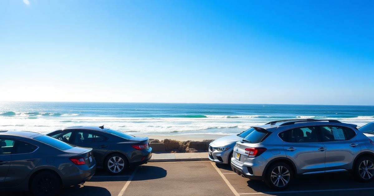 Car with ceramic window tint parked at La Jolla beach San Diego