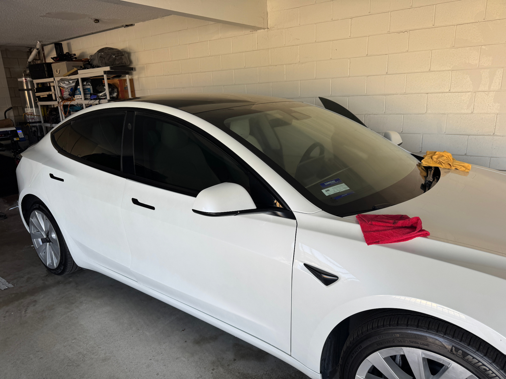 2026 Tesla Model 3 after ceramic IR window tint install in Del Mar San Diego County