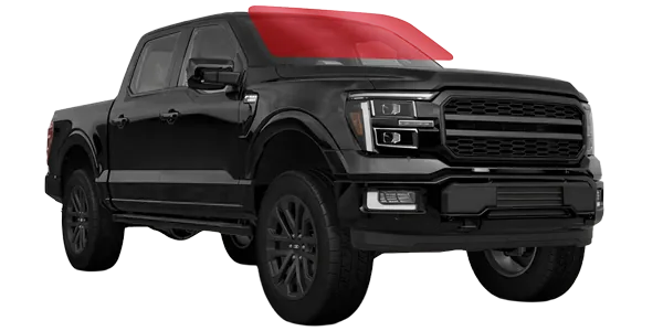 Black 14th-gen Ford F-150 pickup for ExoShield ULTRA windshield protection film