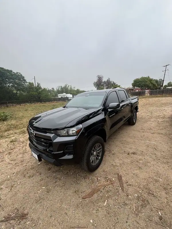 Black 2026 Chevrolet Colorado LT Crew Cab pickup truck with full ceramic window tint installed by BestAutoTechs mobile window tinting in San Diego