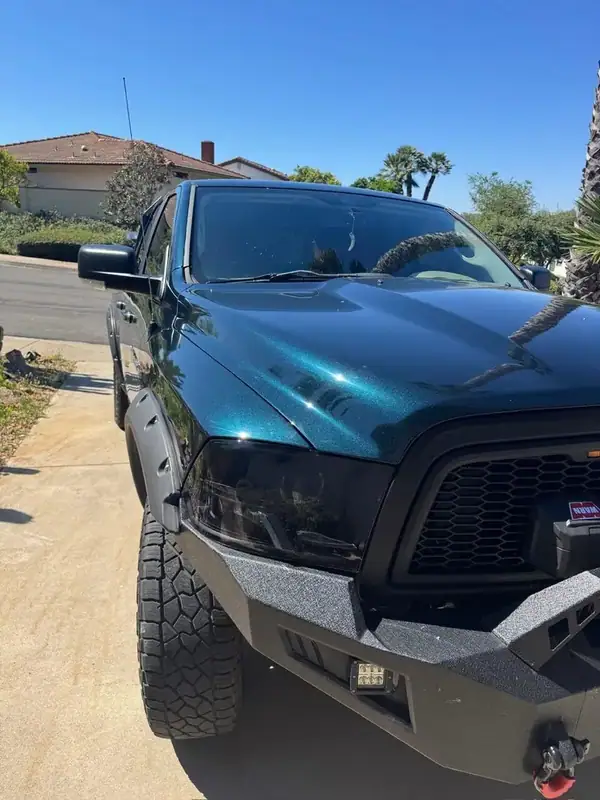 Dodge Ram 1500 Hemi 5.7 side profile after ceramic window tint installation — BestAutoTechs San Diego mobile service