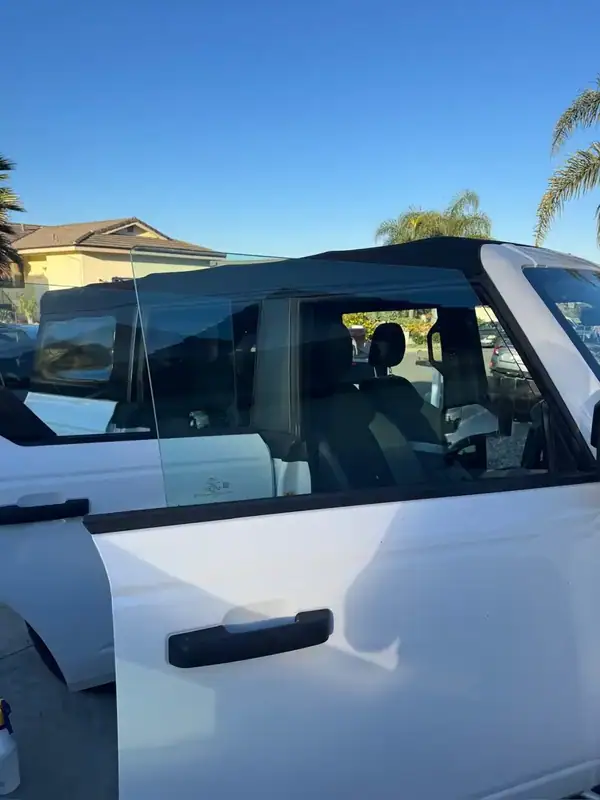 2025 Ford Bronco rear quarter window detail showing dark ceramic tint — San Diego mobile window tinting