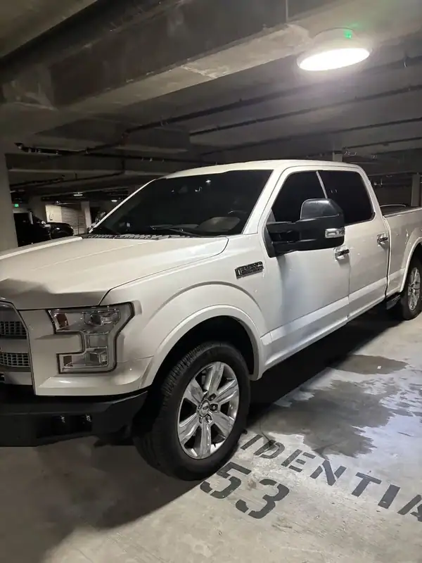 Ford F-150 Platinum pickup truck with ceramic window tint installed by BestAutoTechs mobile window tinting in San Diego