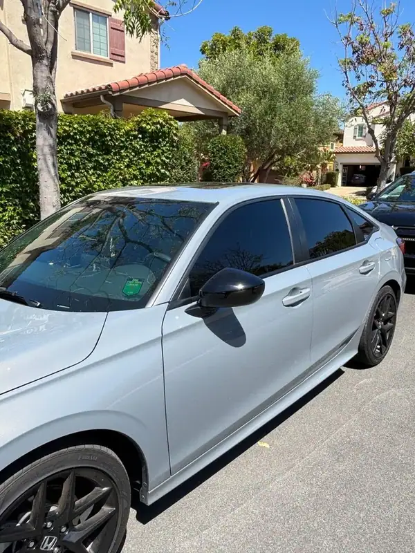 Sonic Gray Pearl 2025 Honda Civic Sport with full carbon HiTek window tint installed by BestAutoTechs mobile window tinting in San Diego