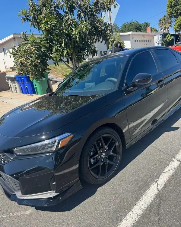 2026 Honda Civic with carbon window tint on sides and back installed by BestAutoTechs mobile window tinting in San Diego