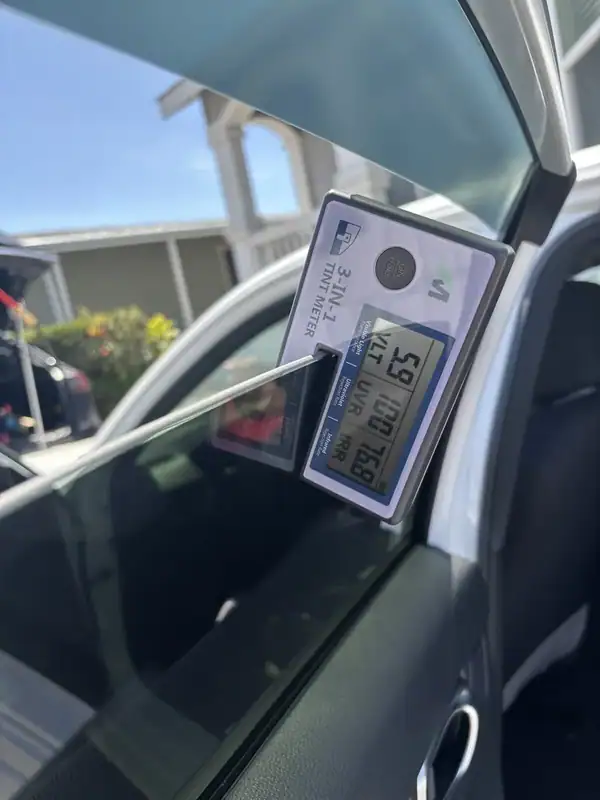 Honda Civic interior view through new 70% ceramic IR tinted front window showing optical clarity with no purple haze — BestAutoTechs San Diego
