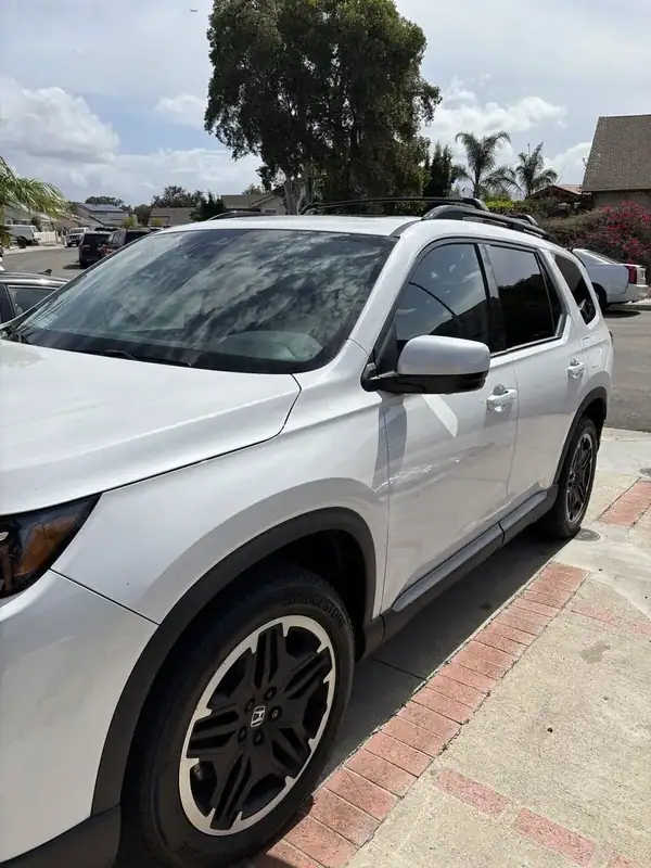 Platinum White Pearl 2026 Honda Pilot with full vehicle ceramic window tint installed by BestAutoTechs mobile window tinting in San Diego