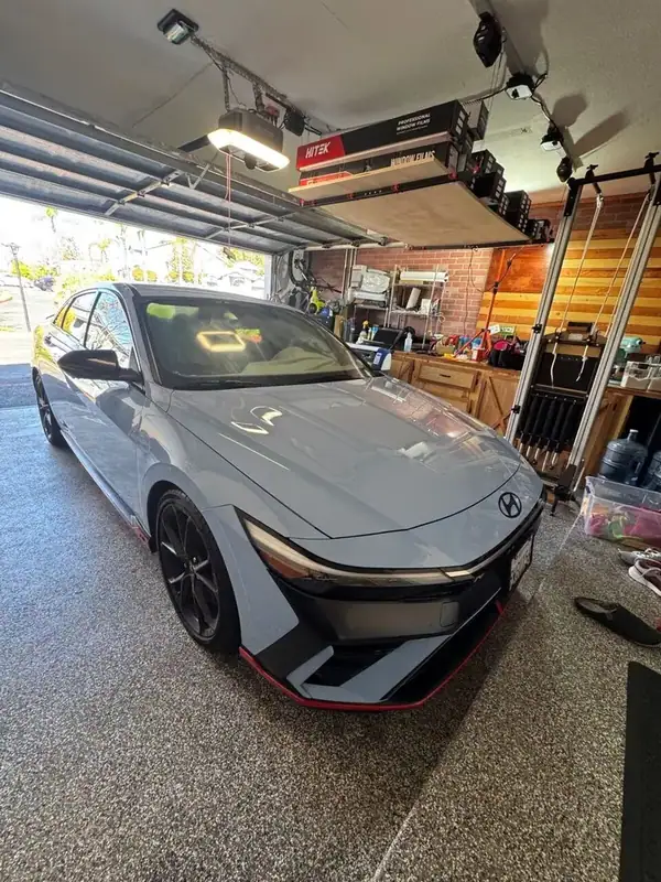 Hyundai Elantra N with full ceramic window tint and windshield tint installed by BestAutoTechs mobile window tinting in San Diego