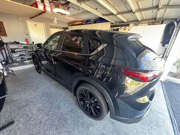 Black Mazda CX-5 SUV with full ceramic window tint installed by BestAutoTechs mobile window tinting in San Diego