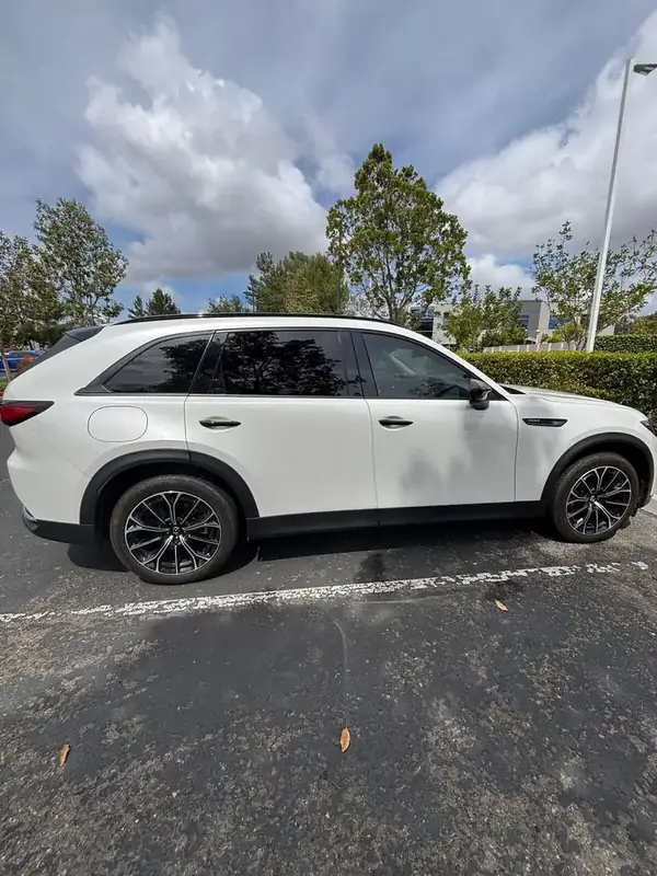 Mazda CX-70 PHEV passenger-side profile after full HiTek ceramic window tint install — color-matched front to back, BestAutoTechs San Diego mobile