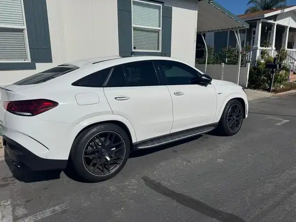 Mercedes-Benz GLE 53 AMG Coupe side profile showing ceramic windshield tint — BestAutoTechs San Diego