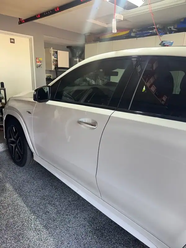 Mercedes-Benz GLE 53 AMG Coupe driver side door with ceramic window tint — mobile tinting San Diego