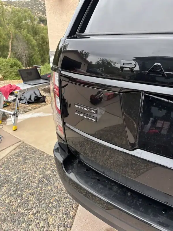 Range Rover Autobiography rear glass with ceramic window tint completed on-site — mobile tinting San Diego