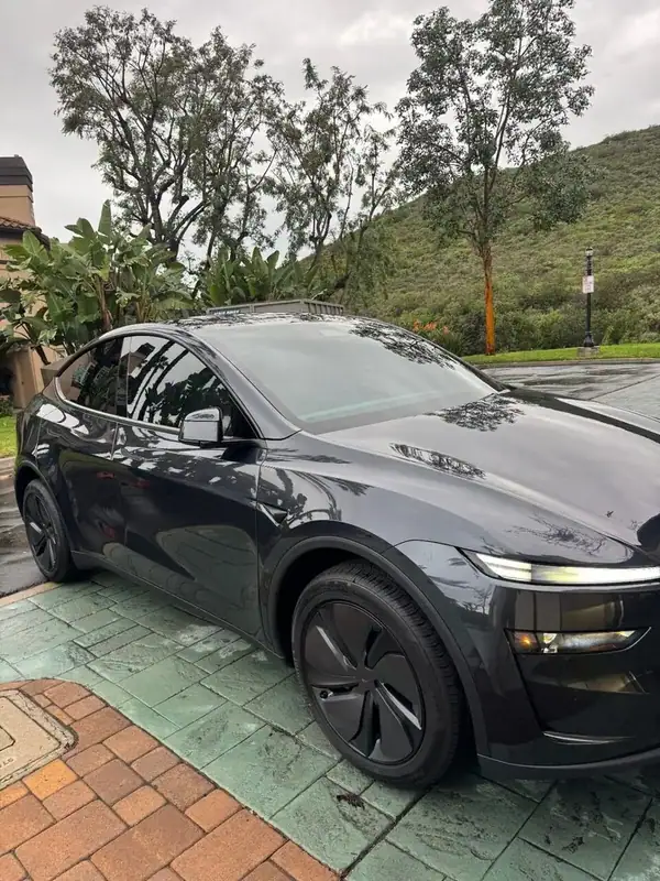 Tesla Model Y front three-quarter view showing ceramic tint on all windows — BestAutoTechs San Diego