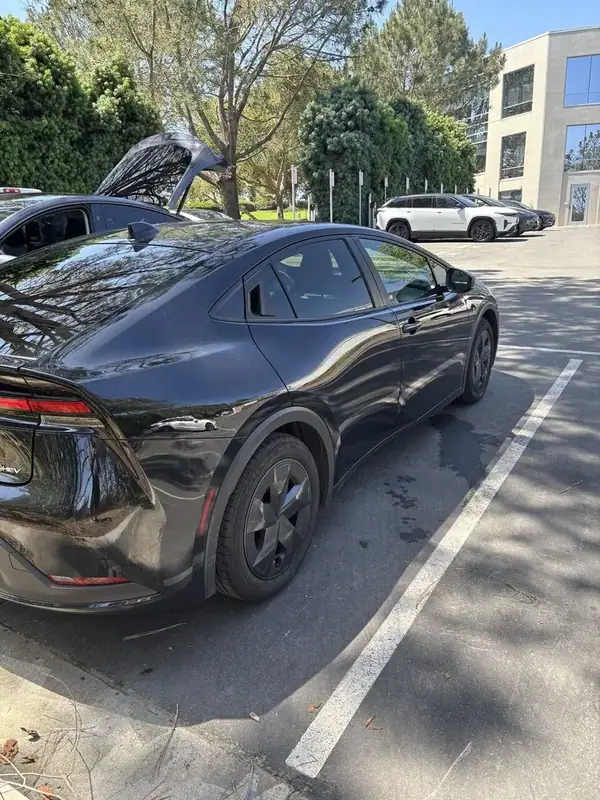 Black Toyota Prius rear three-quarter view after ceramic IR window tint install — BestAutoTechs San Diego mobile service