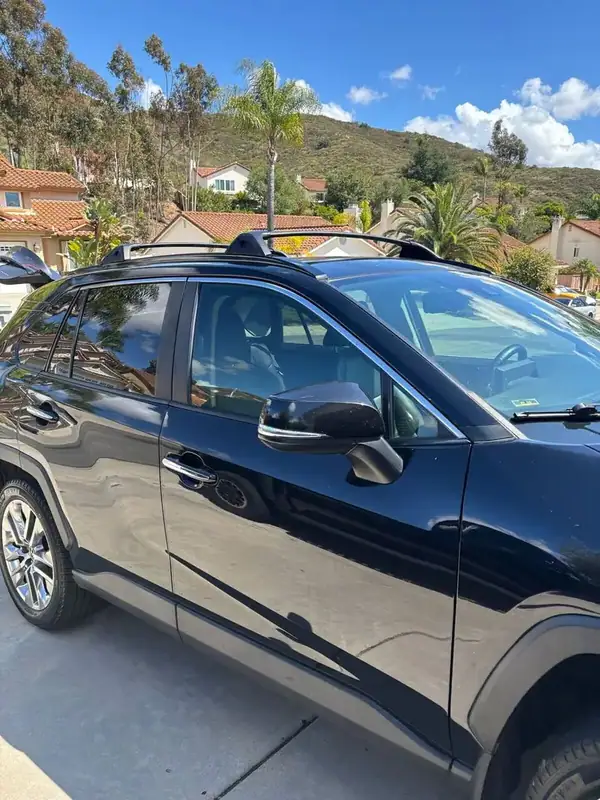 2018 Toyota RAV4 Platinum rear passenger door close-up after HiTek ceramic IR 70% tint install — color-matched front to back, BestAutoTechs San Diego mobile