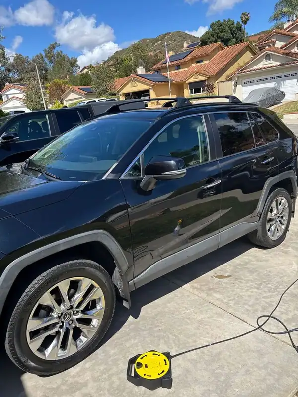 2018 Toyota RAV4 Platinum driver-side profile after full HiTek ceramic IR 70% window tint install — clear factory look with maximum heat rejection, BestAutoTechs San Diego mobile