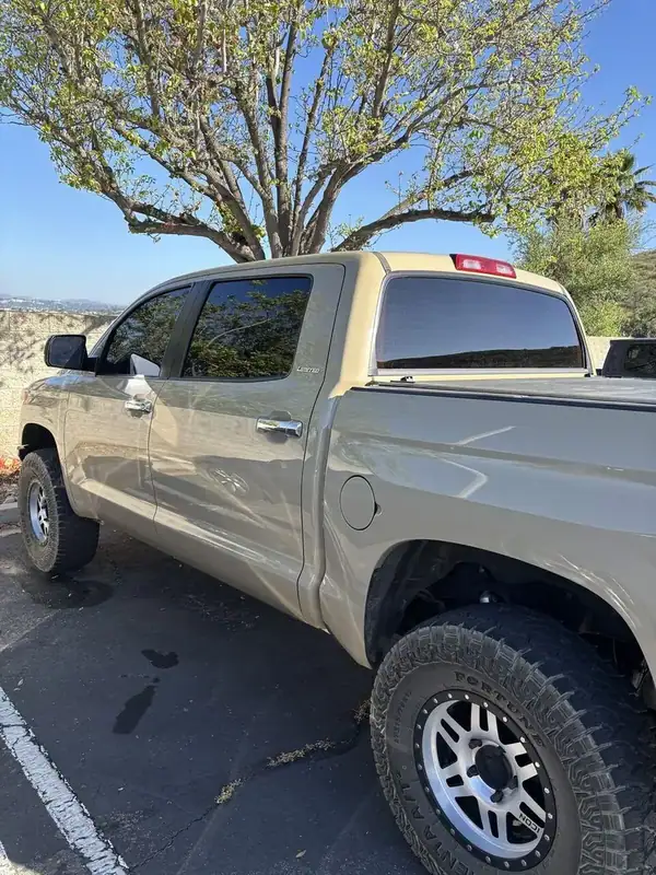 Toyota Tacoma Super Cab rear quarter view with HiTek ceramic IR window tint — San Diego mobile window tinting
