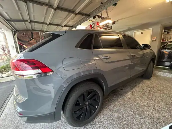Volkswagen Atlas Cross Sport rear quarter view with tinted windows — BestAutoTechs San Diego
