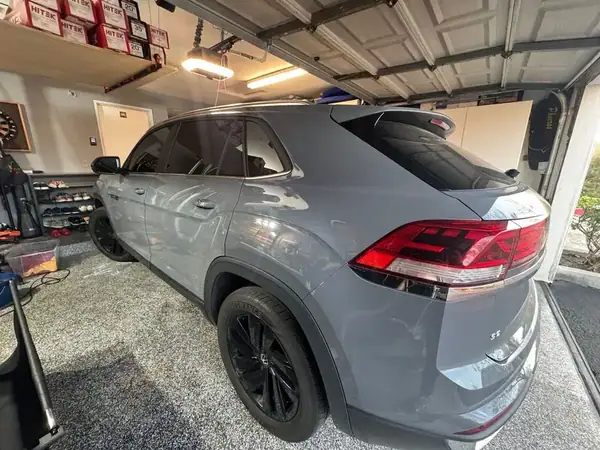 Volkswagen Atlas Cross Sport rear view showing ceramic tint — San Diego mobile service